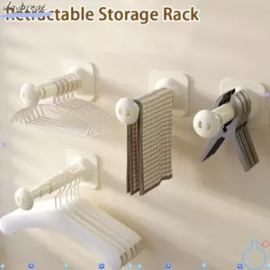 Cần lưu trữ khăn DAYBREAK, Giá phơi có thể thu vào gấp, Giá treo tường cốc hút bền