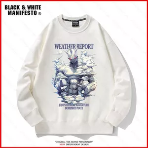 YB1 JoJo Kỳ Dị Phiêu Lưu Áo Khoác Cổ Tròn Dài Tay Top Casaul Chui Đầu Unisex Anime Thời Trang Áo Hoody O