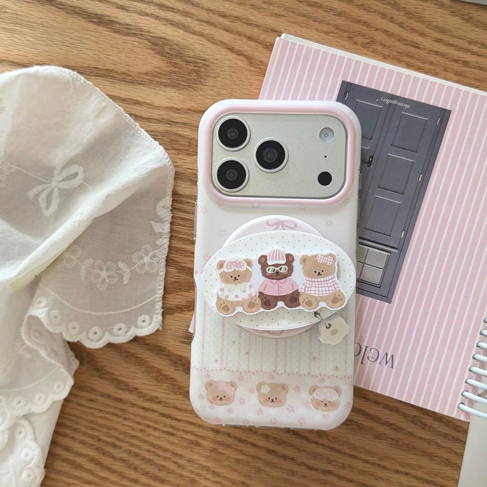 Ốp Lưng Cứng Tương Thích Với iPhone 13 14 14Pro 14ProMax 15 15Pro 15ProMax 16 16Pro 16ProMax 17 17Pro 17ProMax Ốp Nam Châm Họa Tiết Màu Hồng