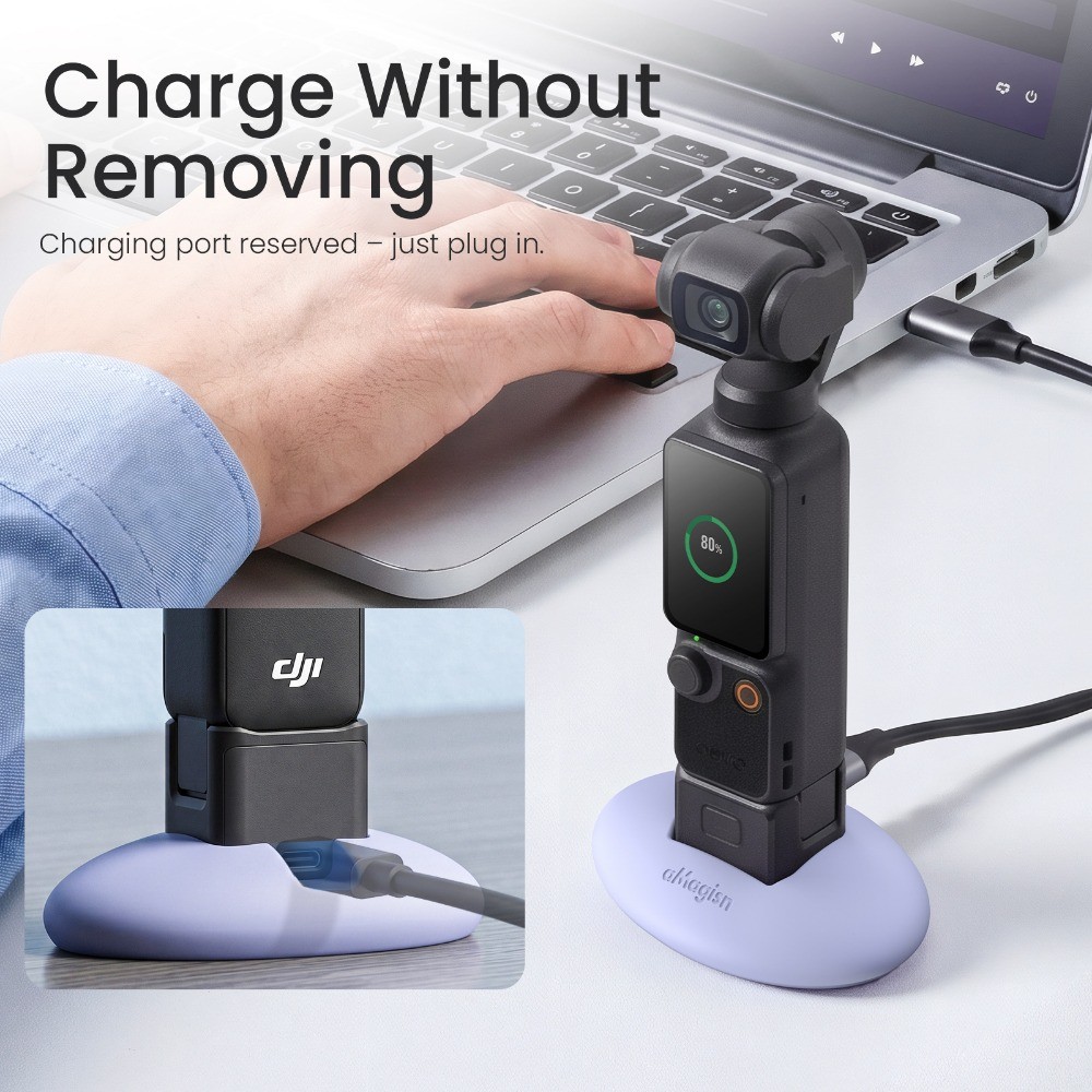 AMagicsn cho đế silicon ô tô DJI Pocket 4 cho phụ kiện DJI Pocket 4 / 3 cho giá đỡ máy tính để bàn DJI Pocket 4 / 3