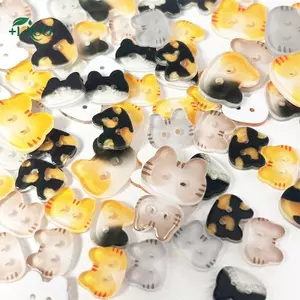 Springevenstar May Mèo Nhựa Nút 20 Chiếc Họa Tiết Hoạt Hình Nhiều Màu Sắc Cho Trẻ Em DIY Quần Áo Thủ Công Làm Springevenstar