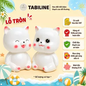 Heo đất ống tiết kiệm tiền lỗ tròn cặp đôi mèo yêu thương quà tặng LD39 - TABILINE