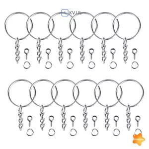 150 Chiếc Móc Khóa Có Dây Xích Chia Nhảy Nhẫn Có Vít Mắt Móc Khóa DIY Mới