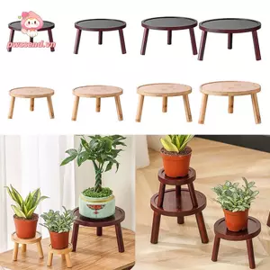 Giá đỡ chậu hoa PWSEND, Khay đựng chậu hoa bằng gỗ màu vàng đỏ, Tổ chức mọng nước chất lượng cao Trang trí máy tính để bàn Trang trí nhà cửa Đế cây cảnh Văn phòng tại nhà