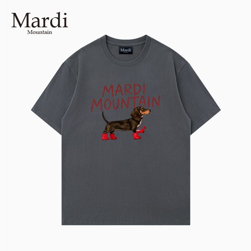 Áo thun cổ tròn Mardi Xuân Hè Phong cách đen trắng nguyên chất Cotton ngắn tay Áo thun nữ 68