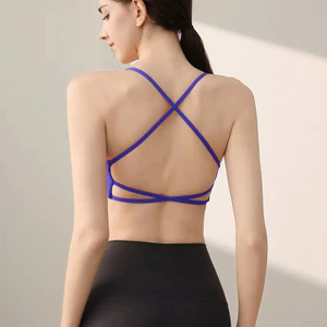 Áo ngực thể thao liền mạch dành cho nữ VN, SHQX, Cốc một mảnh, Thiết kế lưng chéo, Thích hợp cho Yoga, Thoáng khí, Hỗ trợ cao, Áo thể thao, Chống mồ hôi, Thích hợp cho Pilates và phòng tập thể dục.