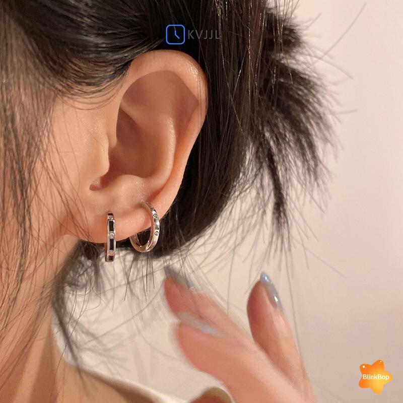 [KvJJL-t] 4 Bông Tai Vòng Pha Lê Bằng Thép Không Gỉ Thoáng Mát Hàng Ngày Trang Sức Phụ Kiện Mới