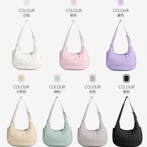Nylon Quilted Túi Đeo Vai Có Thể Điều Chỉnh Dây Đeo Vai Lông Tơ Nách Túi Dung Tích Lớn Lông Tơ Làm