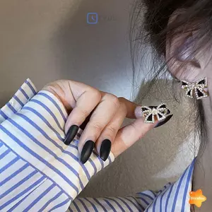 Bông tai nơ kim cương giả dát hợp thời trang mới dành cho nữ Bông tai thiết kế độc đáo Trang sức đám cưới Quà tặng sinh nhật mới