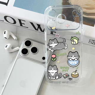 Mèo xám cưng đáng yêu ỐP đIệN ThoạI Cho IPhone 17 16PRO 15Plus 14 13 12 11 Promax XR XSMAX ốP Silicon TPU MềM Trong SuốT
