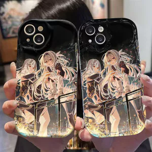 Ốp lưng tương thích cho iPhone 17 Air 16 15 14 13 12 11 Pro X XR XS Max SE 2020 6 7 8 Plus Kem gợn sóng viền cong Motif Sweet Firefly NYK290