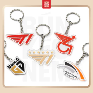 MÓC KHÓA/KEYCHAIN MICA ACRYLIC LOGO ESPORTS – T1 6 SAO / TÊ LIỆT / HLE / GENG