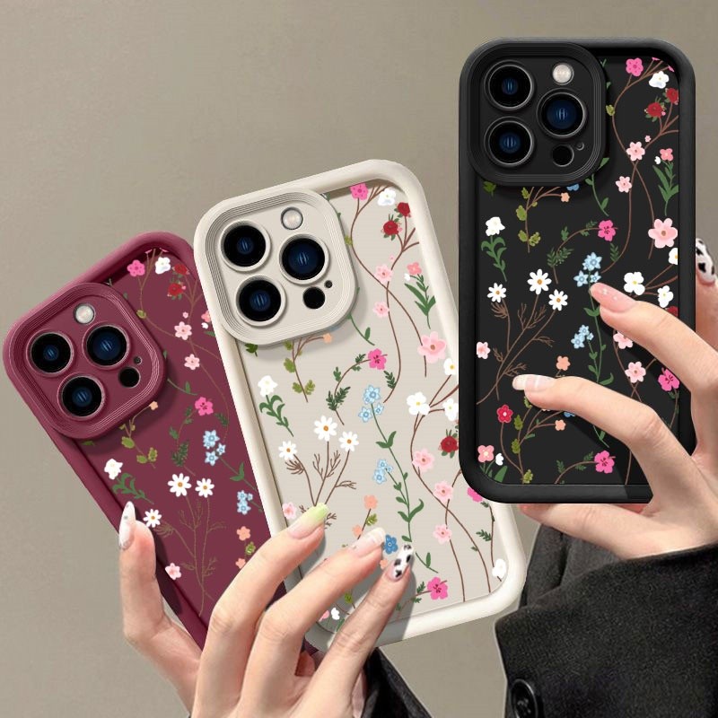 Ốp Điện Thoại Lá Hoa Cho Infinix TECNO SPARK 50 30C 20C 40C 10 20 30 Pro Plus GO 2025 2024 2022 GT 20 10 30 Pro CAMON 50 40 20 30 Pro Vỏ Bảo Vệ Camera Sang Trọng Silicon