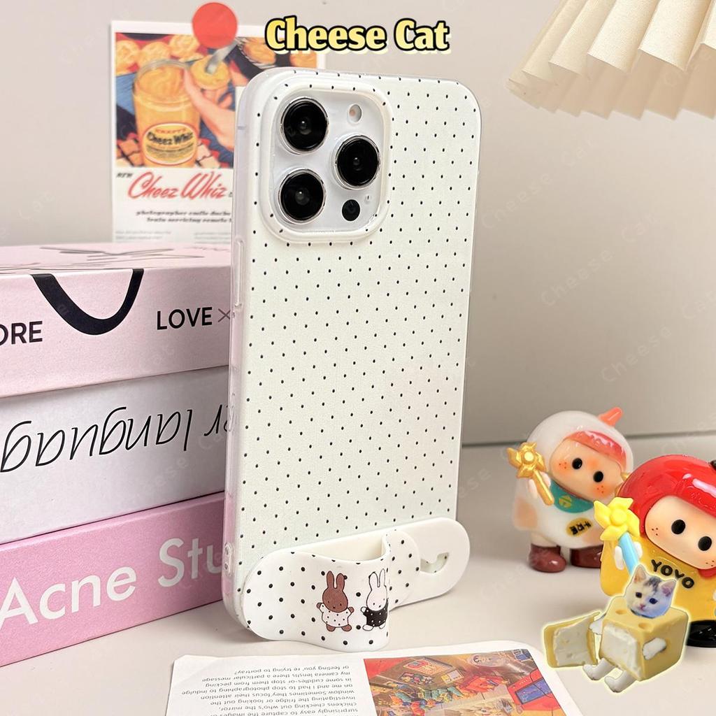 Ốp điện thoại dạng gập + chấm đen cho iPhone 11 12 13 14 15 16E 17 Pro Max 7 Plus Xs Max XR