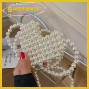 Túi đeo chéo ngọc trai GUSTAVA, Túi ngọc trai Mini màu trơn ngọc trai, Túi phụ kiện trang phục đa năng thời trang Túi bé gái