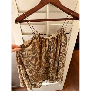 Milyfashion Pure Desire In Dây đeo vai mỏng Sling Drape a-Line Voan không tay Slimer Look All-Match Niche Bán chạy XRRM