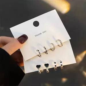 ECK 4 Thép Không Gỉ Pha Lê Vòng Bông Tai Mát Hàng Ngày Mặc Phụ Kiện Trang Sức HOT