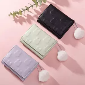 ECK Hoạt Hình Ví Nhỏ Dễ Thương Hàn Quốc Ví Ngắn Nữ Màu Trơn Họa Tiết Thỏ Dễ Thương Đơn Giản Nhiều Thẻ Túi Zero Ví HOT