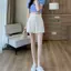 Bộ đồ quần short màu trắng lưng cao Bộ đồ dáng rộng Quần thường ngày Quần nóng