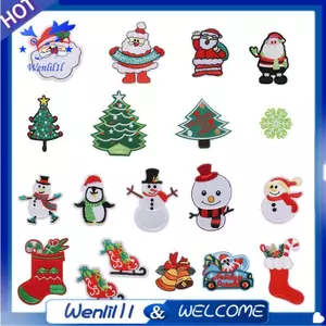 Giáng Sinh Miếng Dán May Trên Sắt Trên Thêu 18 Chiếc Cây Giáng Sinh Ông Già Noel Dễ Thương Táo Cho Đồ Trang Trí Quần Áo