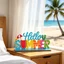 DONOVANQQ Đồ trang trí theo chủ đề Hawaii, Chủ đề mùa hè Đồ trang trí tiệc mùa hè nhiều màu, Gỗ sáng tạo Họa tiết 2D Bảng hiệu Luau Chủ đề
