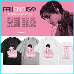 SY3 V Kim Tae Hyung FRIENDS Áo thun mùa hè Anime tay ngắn Top BTS người hâm mộ hỗ trợ YS3