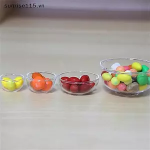 SRVN 1: 12 Nhà Búp Bê Bát Thu Nhỏ Thủy Tinh Bát Trái Cây Salad Bát Súp Đĩa Kẹo Bát Đồ Chơi Trang Trí Mô Hình Nhà Bếp.