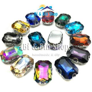 2 Viên Đá Đế Chữ Nhật 18x25mm Đính Kết Trang Phục, Làm Phụ Kiện Thời Trang, Trang Trí Vương Miện