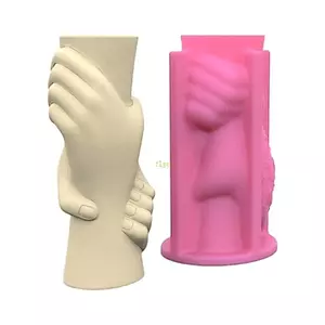 Khay silicone làm khuôn bê tông cho chậu hoa và chân nến, phù hợp gia đình