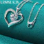 Mặt Vòng cổ quyến rũ hình trái tim bạc 925 16 / 18 / 20 / 22 / 24 / 26 / 30 Inch dành cho nữ Trang sức đính hôn đám cưới