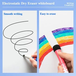 Nhãn dán tường bảng trắng AOPHEKM, Bảng trắng xóa khô bằng tĩnh điện PVC, Lớp viết PP không dính chất lượng cao Có thể tháo rời Tấm tường có thể ghi được Cuộc họp văn phòng