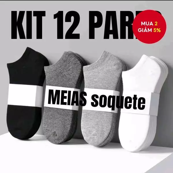 12 Đôi Tất Mắt Cá Chân Vô Hình Unisex Cho Xuân Hè
