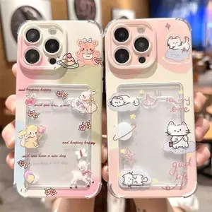 Ốp Lưng Cho Redmi Note 15 14 13 Pro 12 11 Pro 11s 10 10s 9 8 Pro 15C 14C 13C A5 A3 A2 A1 12C 12 10 10C 9C 9A Phim Hoạt Hình Dễ Thương Mèo Chức Năng Dây Buộc Thẻ Chống Sốc Kem Mềm Điện Thoại Trường hợp
