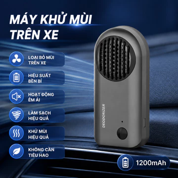 Máy Khử Mùi Ô Tô Máy Lọc Không Khí Xe Hơi Máy Khử Mùi Xe Hơi Ion Âm 1200mAh Cho Xe Gia Đình