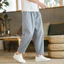 Quần vải lanh nam VN, thời trang thông thường, màu trơn thoáng khí, quần short dáng rộng, dây rút quần thẳng, quần áo đường phố nam.
