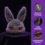 Móc khóa thỏ sang trọng FUHUIOT, Móc khóa thỏ bị thương bằng vải Cotton PP Gothic, Túi xách Bông tai vòng quyến rũ Động vật Phong cách đen tối Túi lông dễ thương Mặt dây chuyền Quà tặng cho phụ nữ
