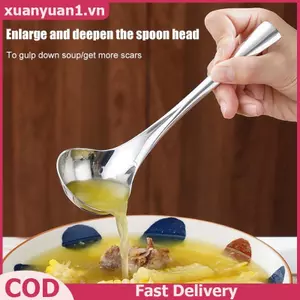 XUAN Thìa Inox Thiên Đầu Lớn Tay Cầm Dài Thìa Canh Cho Lẩu Muỗng Rây Lọc Nhà Bếp Nấu Ăn Bộ Đồ Ăn VN