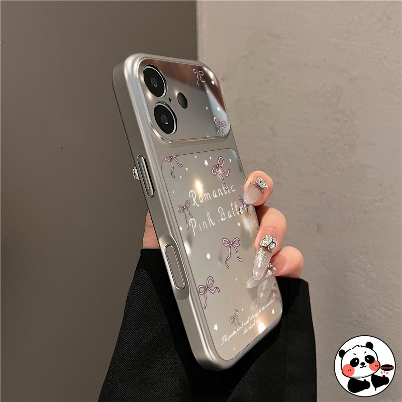 Ốp Điện Thoại Gương Nơ Thanh Lịch Cho Realme GT8 Pro GT 7T GT6 6T Neo 7X 6 SE P4 P3 Lite P1 Tốc Độ V70S V25 V23i V11S V13 V5 5G 4G Vỏ PU Hoạt Hình Dễ Thương Ngôi Sao Ins Phong Cách Vỏ Mềm
