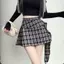 Váy chống chói kẻ sọc cổ điển Thiết kế phong cách Hàn Quốc Váy Streamer Váy chữ A lưng cao