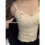 Áo yếm ren xương cá giả kiểu Pháp có miếng đệm ngực Mặt sau đẹp Slim-fit thon gọn hơn Đế dây đeo vai mỏng bên trong