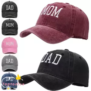 Mũ bóng chày thêu TOPTOOLCX DAD MOM, Mũ phai màu Hiphop cổ điển, Mũ bóng chày có thể điều chỉnh