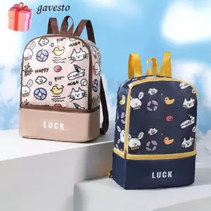 Ba lô GAVESTO, Túi bơi trẻ em hoạt hình chống nước, Túi đeo vai du lịch tách khô ướt đa năng dung tích lớn Du lịch tập thể dục