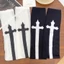 Tất ống dài in chữ thập Gothic - Tất trên đầu gối - Phong cách Nhật Bản, JK, Lolita - Vớ mỏng co giãn dành cho nữ - để mặc tiệc tùng cay cho bé gái / Giao hàng miễn phí