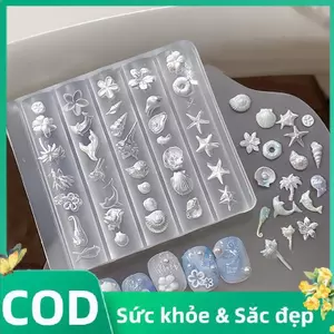 Trong Kho 1 Pcs Lily Shell San Hô 3D Acrylic Nail Khuôn Tự Làm Móng Tay Nghệ Thuật Cá Tuyết