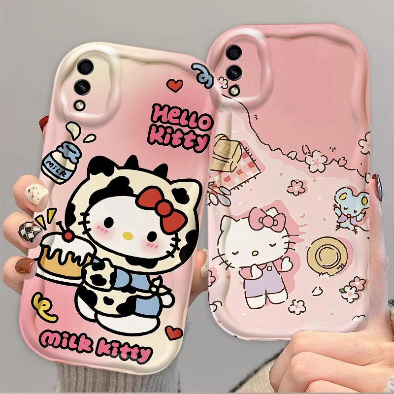 Thích Hợp Cho Samsung A10 A10S M10 A02 M02 Điện Thoại Thông Minh 3D TPU Mềm Hoạt Hình Kitty Nữ Vỏ Điện Thoại Chống Sốc