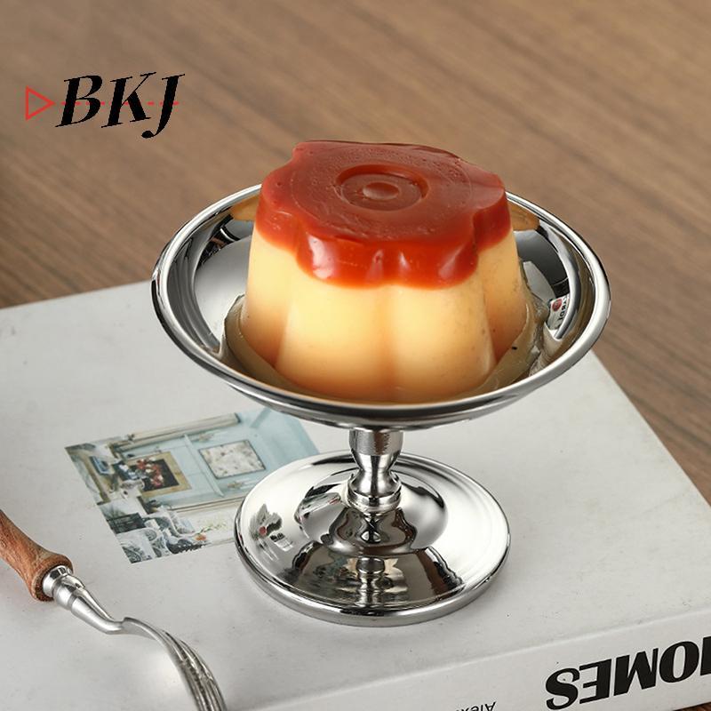 [KJ] Cốc kem bằng thép không gỉ Bát tráng miệng Salad trái cây đế cao Món ăn na [Mới]