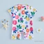 Bé Gái Rash Guard Đồ Bơi Tay Ngắn Cổ Tròn In Hoa Bộ Đồ Tắm Đồ Bơi