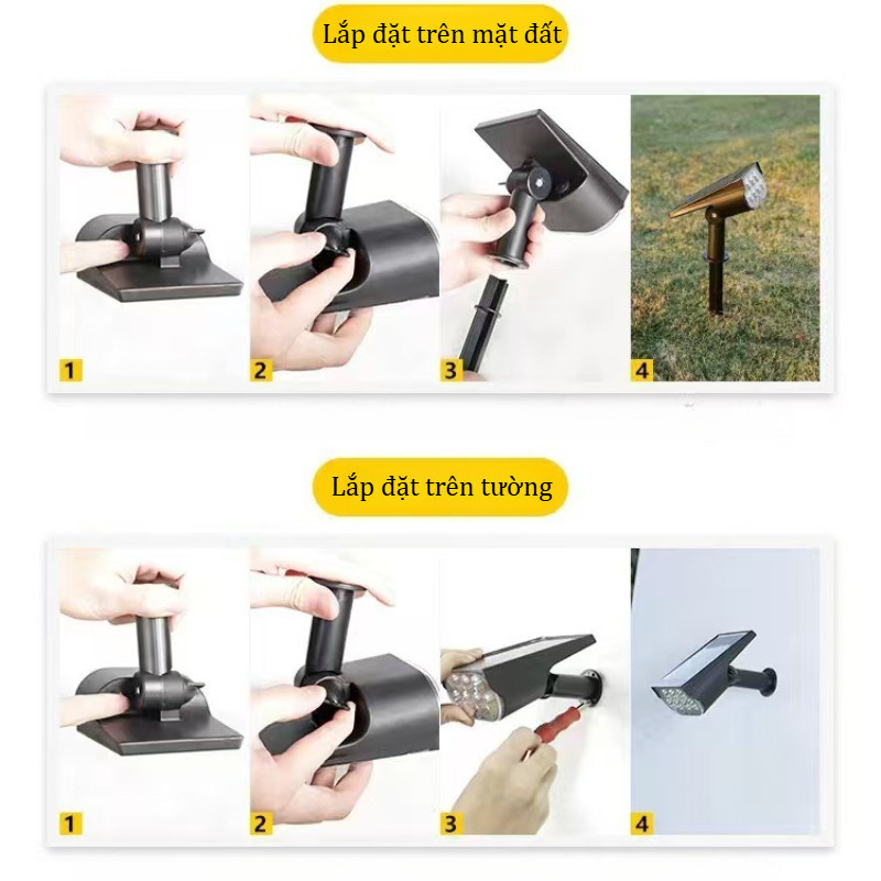 Đèn Cắm Cỏ Năng Lượng Mặt Trời, Chống Nước IP44, Tự Động Bật/Tắt Khi Trời Tối, Không Tốn Điện, Trang Trí Vườn, Sân Vườn
