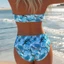 Bộ đồ Bikini Đồ bơi nữ hai mảnh Đồ bơi lá xanh gợi cảm