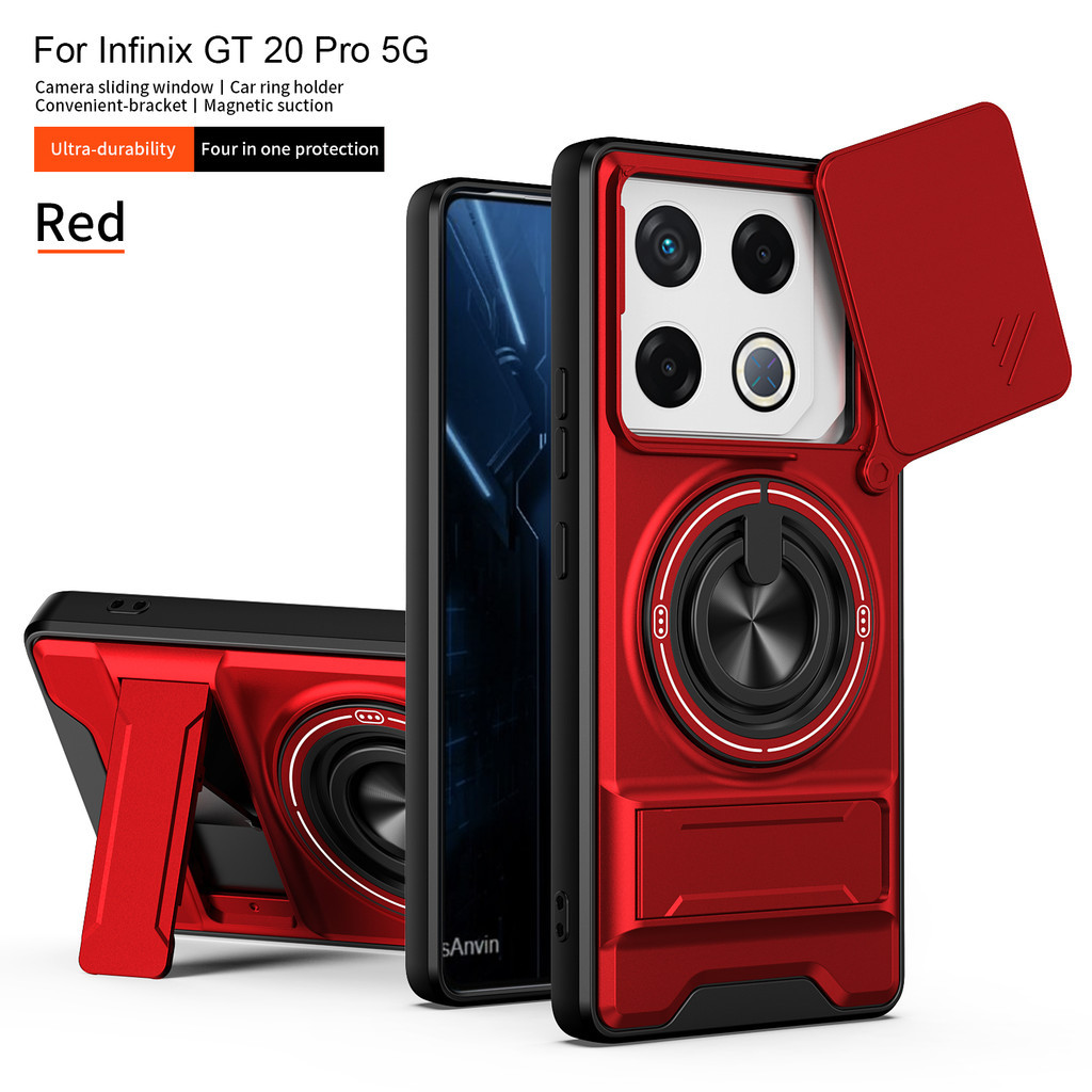 Vỏ Cho Infinix GT 20 Pro Ốp Lưng Infinix GT20 Pro Vỏ Điện Thoại Magsafe Từ Gấp Giá Đỡ Giáp Quân Sự Vỏ Bảo Vệ Camera
